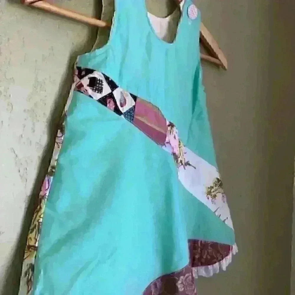 Patchwork a-line dress girl 2 - Picture 5 of 7